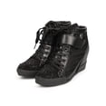 thumbnail image 5 of DbDk DG74 Women Mesh Mix Media Studded Rhinestone Fashion Wedge Sneaker, 5 of 5