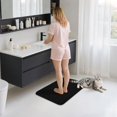 thumbnail image 7 of Bathroom Rugs Mat 20”x32” Absorbent Non-Slip Bath Mat Plush Shaggy Machine Washable Bath Rugs Soft Polyester Bath Mats for Bathroom Floor,Tub and Shower,Black, 7 of 7