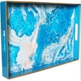 thumbnail image 1 of Blue Marble Serving Tray, Plastic Decorative Tray for Coffee Table, Living Room, Ottoman 15.6” X 10.2", 1 of 5
