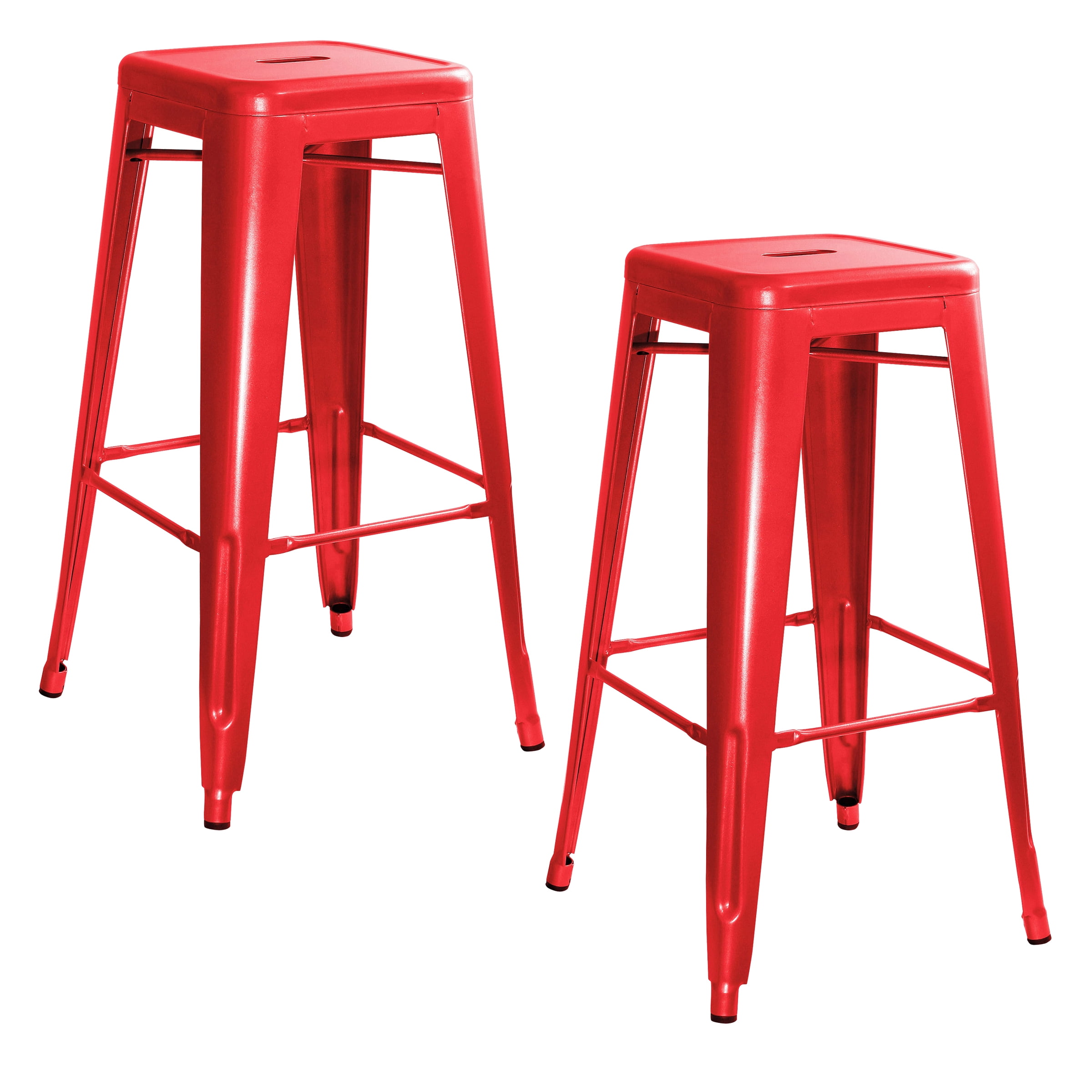 AmeriHome Loft Metal 30&quot; Bar Stool, Red, Set of 2 - Walmart.com