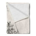 thumbnail image 2 of Bali Soft Flannel Fleece Throw Blanket, Bali Indonesia Traditional Galungan Balinese Building Exotic Illustration, Cozy Plush for Indoor and Outdoor Use, 60" x 80", Ivory and Black, by Ambesonne, 2 of 5