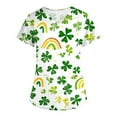 thumbnail image 4 of Gamivast Plus Size Womens Scrubs St Patricks Day Shamrock V-Neck Short Sleeve Body Scrubs Soft Breathable Scrubs s Funny Holiday Medical Top Nursing Wear, 4 of 5