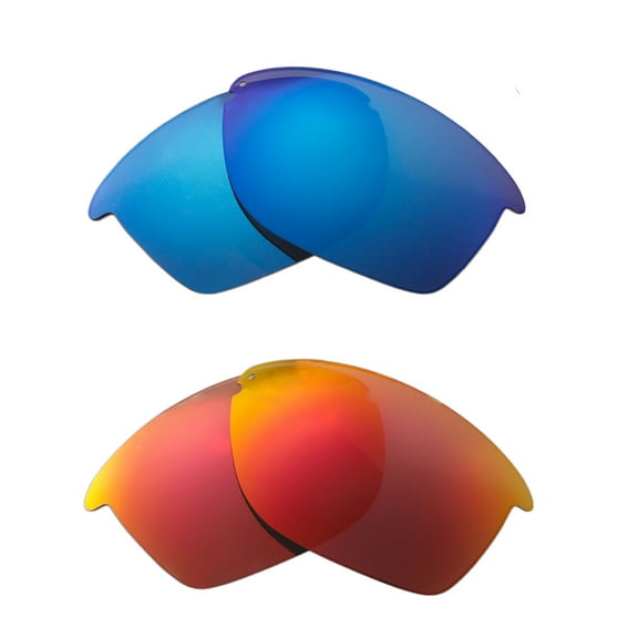 Walleva Polarized Fire Red   Ice Blue Replacement Lenses For Oakley Unstoppable Sunglasses