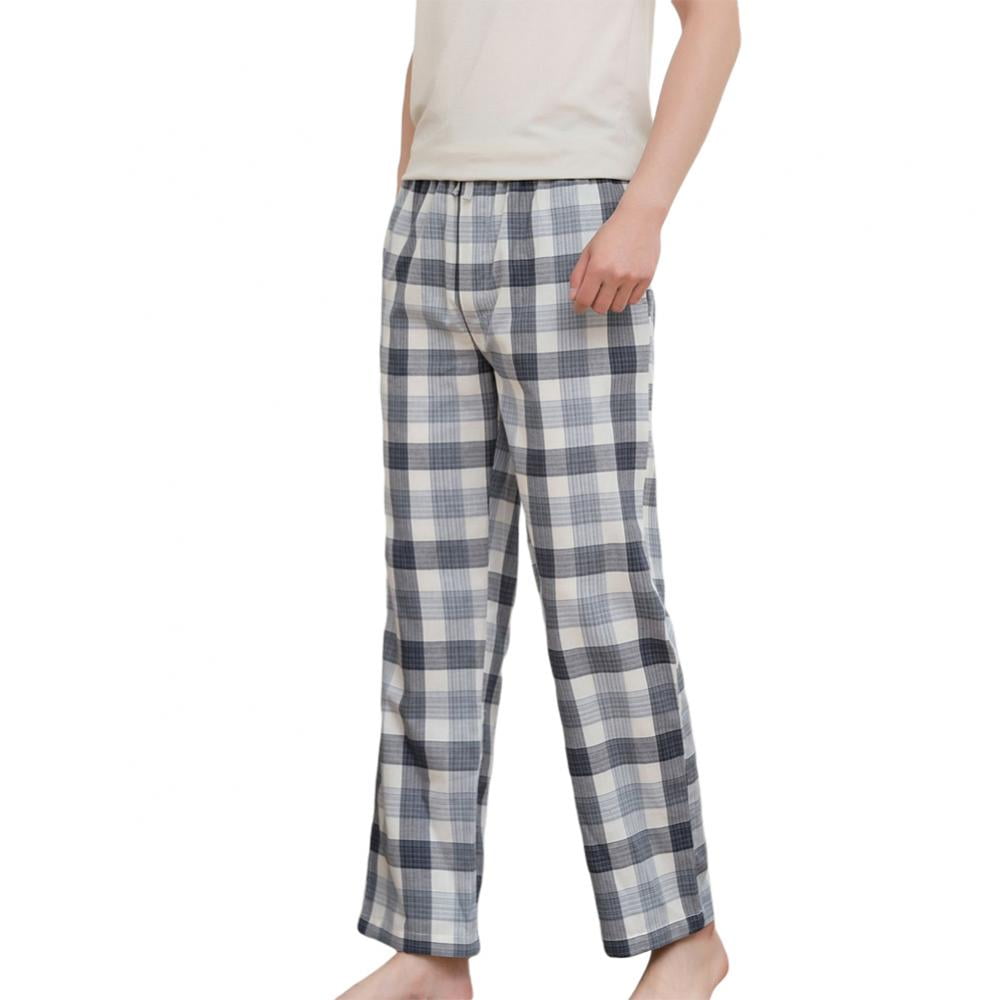 One Pair Men’s Flannel Lounge Pants Plaid Sleepwear Pajama Bottoms Pockets NEW 