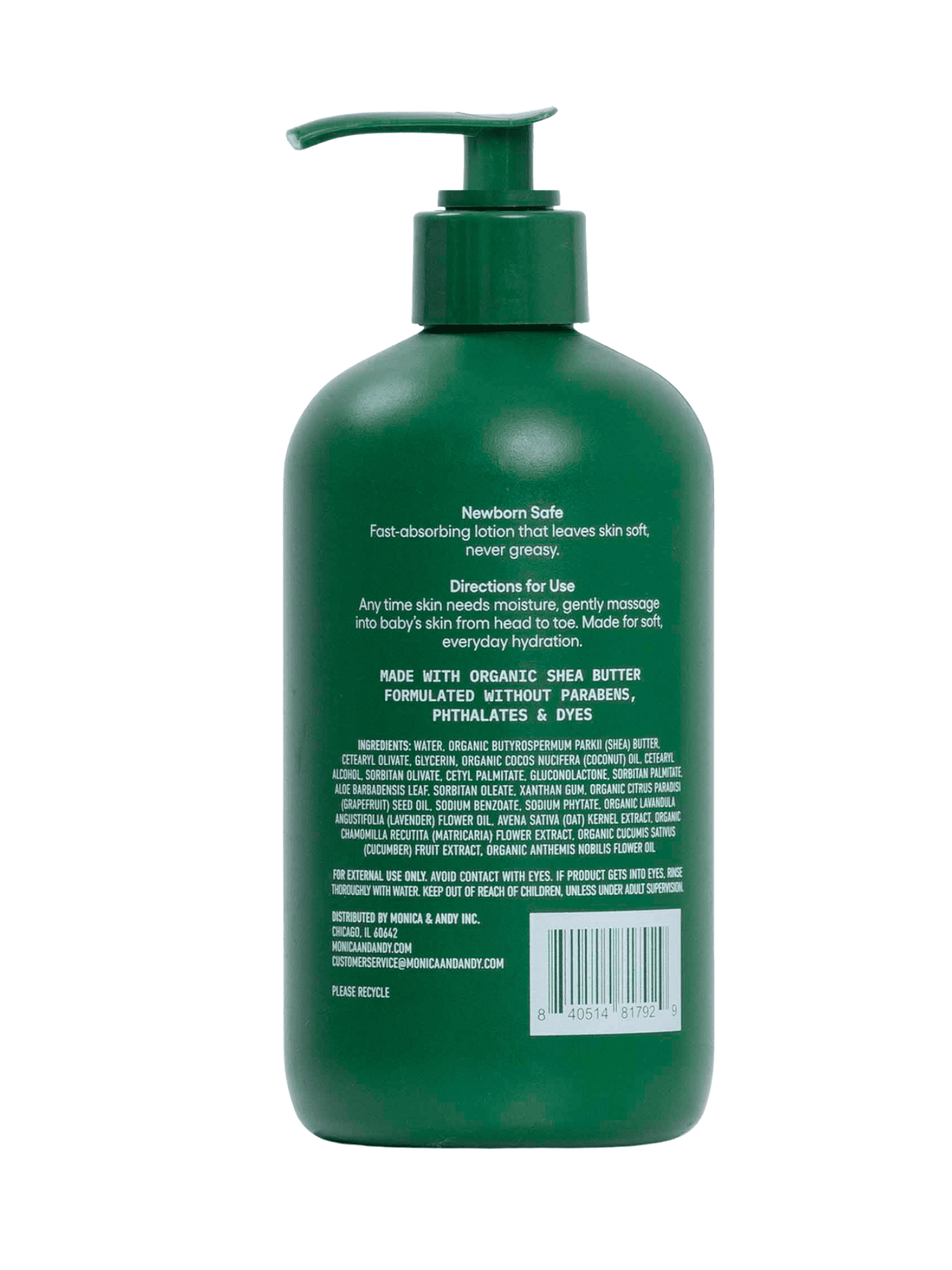 Monica + Andy Everyday Baby Lotion, Daily Moisturizer for Sensitive Infant Skin, Lavender & Chamomile, 10 fl oz