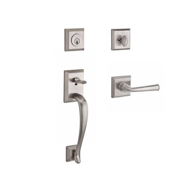Baldwin SC.NAPXFED.R.TSR.150 Single Cylinder Napa Handleset Right Hand Federal Lever & Traditional Square Rose, Satin Nickel