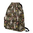 thumbnail image 4 of Xoenoiee Raccoon Flower Print Drawstring Backpack for Men & Women, Lightweight Large Capacity Gym Sack Daypack String Cinch Bag with Zipper Pocket for Shopping Travel Sport Yoga, 4 of 8