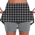 thumbnail image 3 of BVOFAR Tennis Skirts for Women with Shorts Plaid High Waisted Golf Skorts Sports Running Gym Training Skirt Black XXL, 3 of 6