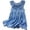 Blue, variant on REDARER Girls Light Wash Denim Sleeveless Dress Ruffle Collar Front Tie Bow Loose Flowy A Line Summer Casual Kids Sundress,9-10 Years