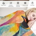 thumbnail image 3 of Orinice Colorful Penguin Family Blanket,Artistic Wildlife Painting Print Soft Lightweight Throw Blankets Gifts for Women Animal Lovers, Perfect for Couch Bed Home Travel Decor 50x60in, 3 of 6