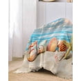 thumbnail image 2 of Summer Beach Sofa Couch Covers for Dog,Washable Sofa Throw Cover Single Slipcovers for Armchair with Tassels,Coastal Starfish Seashell Conch Brown Sand Couch Protector Towel Blanket Medium 71x91, 2 of 8