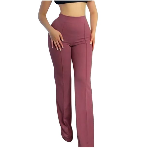 Lolmot Fashion Women Comfortable Solid Color Leisure Pants High Waist Pants