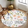 thumbnail image 2 of Round Rug 6Ft Washable Non-Slip, Spring Floral Circle Area Rugs for Living Room Bedroom, Colorful Flowers Elegant Pastoral Indoor Floor Mats Carpet Runner for Home Decor Aesthetic, 2 of 8