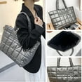 thumbnail image 4 of Hfyihgf Puffer Tote Bag for Women Quilted Puffy Handbag Lightweight Winter Down Cotton Padded Shoulder Bag Down Padding, 4 of 7