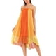 thumbnail image 3 of Sonducket larga de gasa de retazos para mujer, faldas bohemias, vestidos de verano hasta el tobillo, vestido de playa elegante Irregular, Vestidos Azul y blanco tamaño libre, 3 of 6