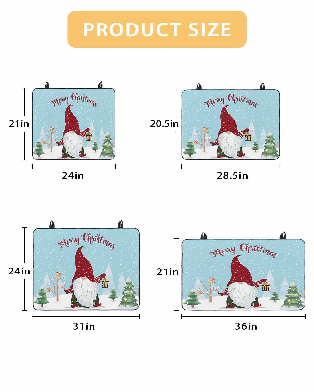 Large Induction Cooktop Protector Mat Christmas Gnomes Stove Top Covers for Electric Stove, Winter Snowflakes Xmas Pine Tree Decorative Stove Burner Cover Mats, Glass Top Stove Cover