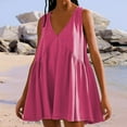 thumbnail image 2 of Summer Dresses For Women 2025 Plus Size, Tank Mini Sundress Sleeveless Casual V Neck With Pockets Womens Dresses Casual Sweater Off Shoulder Dresses Semi Formal Dresses Cocktail (L, Hot Pink) ZMTing, 2 of 4