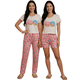 thumbnail image 1 of Pijama De 3 Piezas Mujer Pantalon Short Y Playera A Juego, 1 of 5