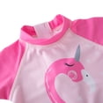 thumbnail image 3 of Kid Girls Chic Rash Guard Swimsuit Pool Party Swim Wear Beach Bathing Suit (Pink Swans, 3T), 3 of 5