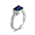 thumbnail image 3 of JewelersClub Sapphire Ring Birthstone Jewelry – 2.00 Carat Sapphire 0.925 Sterling Silver Ring Jewelry with White Diamond Accent – Gemstone Rings with Hypoallergenic 0.925 Sterling Silver Band, 3 of 4