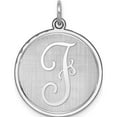 thumbnail image 1 of Sterling Silver Rhodium-Plated Brocaded Letter F Initial Charm (27 X 20) Made In United States qc4162f, 1 of 2