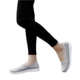 thumbnail image 5 of HTHLVMD Breathable Comfort Sneakers, No-Tie Casual Shoes, Lightweight Everyday Footwear, Women's Slip On Walking Knit Loafer Flat Sneaker for Women Lightweight Breathable Walking Shoes, Light Gray 7, 5 of 5