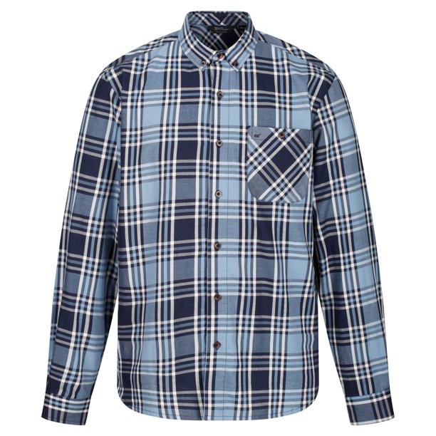 Regatta Great Outdoors - Camisa de Manga Larga de Cuadros Lazare para Hombre (Marino) Regatta UTRG4716_navy