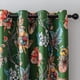 thumbnail image 1 of Cortinas opacas MYSKY HOME con estampado floral verde, 213 cm de longitud, 2 paneles, 1 of 8