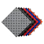 FlooringInc Nitro Pro Garage Tiles, Diamond, 40 Pack, 40 Sq/Ft. Gunmetal/Black