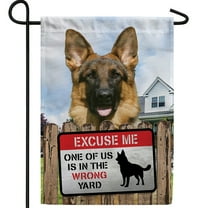 America Forever Dog On Yard Patrol Garden Flag, 12.5 x 18 inch Double Sided, Funny German Shepherd Flag, Dog Security Humor, Pet Warning Yard Decor