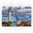 thumbnail image 2 of Guantanamo Bay, Cuba, Lighthouse and Broken Ship (36x54 Giclee Gallery Art Print, Vivid Textured Wall Decor), 2 of 3
