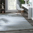 thumbnail image 2 of Home Conservatory Ladder Stripe Blue/Ivory Handwoven Wool Rug 2.5' x 8' - Blue/Ivory, 2 of 6