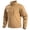 Beige, variant on Men's Fleece Lined Cargo Workwear Softshell Jacket with Zipper Pocket Lightweight Outdoor Windbreaker Zip Up Winter Rain Coat Hiking Size 3XL Khaki