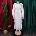 thumbnail image 3 of AURA Plus Size Spring Sequin Cape Mermaid Gown Elegant High Waist Long Party Dress XL XXXL, 3 of 10