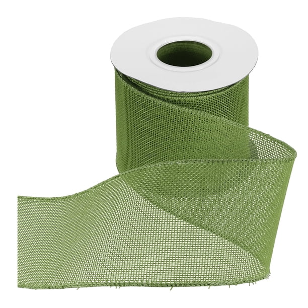 Cinta de alambre de yute Uxcell de 3" x 10 yardas, cinta de borde de alambre, correa tejida, verde profundo