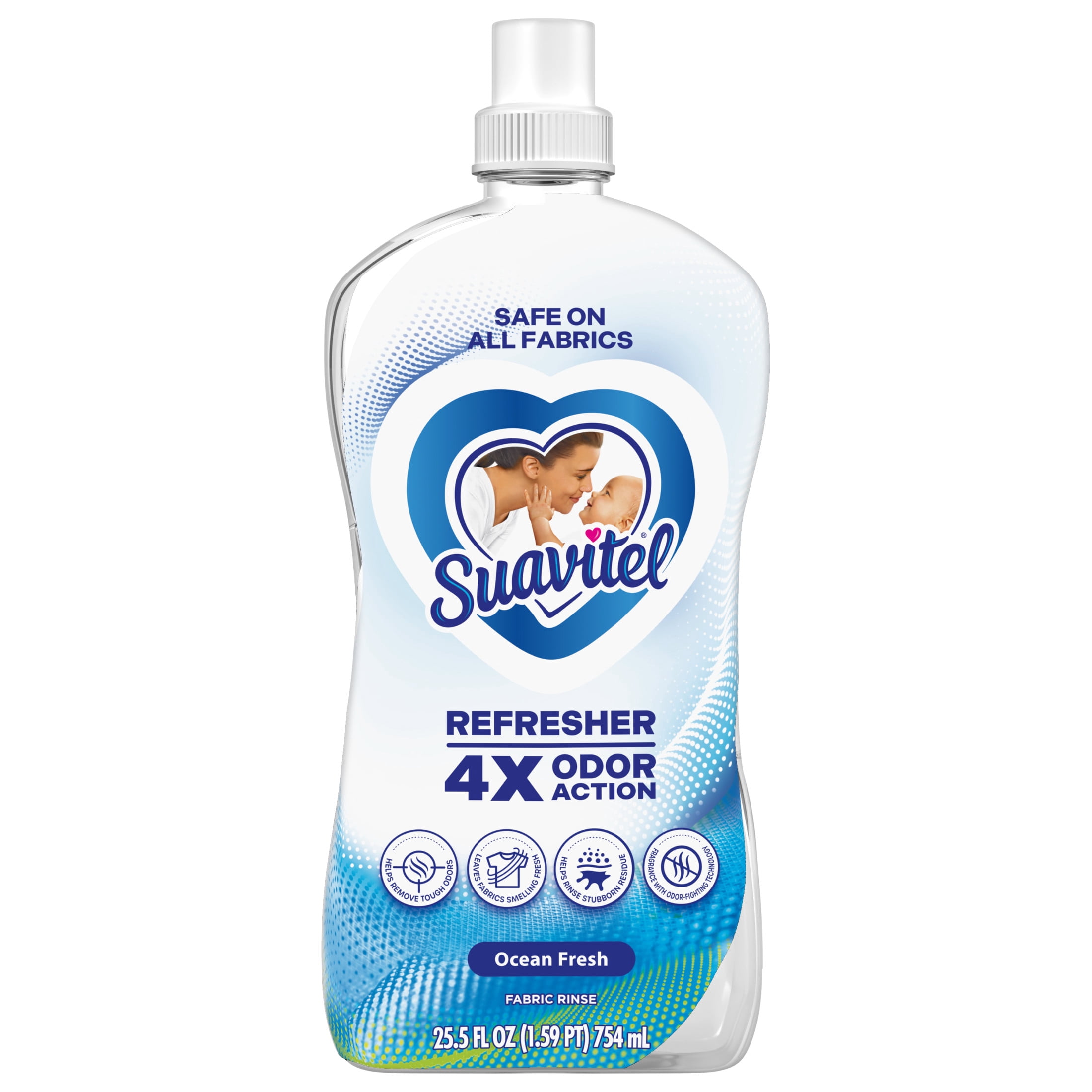 Suavitel Refresher Fabric Rinse, 4X Odor Action, Ocean Fresh Scent, 25.5 fl oz