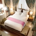 thumbnail image 6 of Bed Runner Scarf for Queen Size Bed, Pink Snowflakes Christmas Beds Scarf Throws for Foot of Bedding, Winter Holiday Xmas Snowflake Decorative Beds Runners for Bedroom Guestroom, 83"x20", 6 of 8