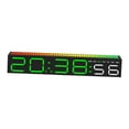 thumbnail image 2 of Descripción del reloj LED de reloj digital, reloj 9 color intercambiable, regalos Gran exhibición fácil de leer para la oficina de la sala de estar de Digital verde, 2 of 9