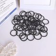 thumbnail image 3 of Yaju Thick Seamless Cotton Hair Bands Elastic Hair Ties Stretch Hair Rope No Crease Soft Ponytail Holders For Women Girls Ladies(100pcs, Black), 3 of 5