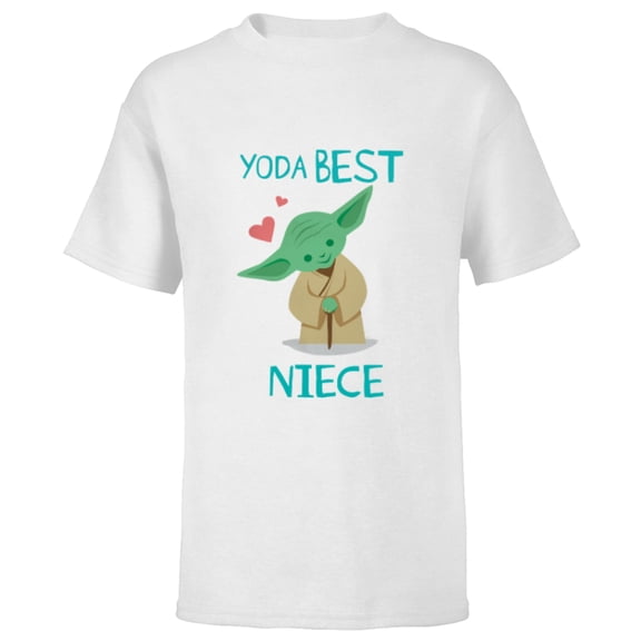 Star Wars Yoda Best Niece Yoda Chibi Portrait Family- Short Sleeve T-Shirt for Kids - Customized-White