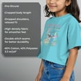 thumbnail image 6 of Girl's Lilo & Stitch Surfing Aloha Stitch Graphic Cropped T-Shirt Blue X Small, 6 of 10