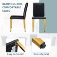 thumbnail image 3 of Hassch Set of 2 Dining Chairs, Contemporary PU Leather Upholstered Side Chairs with Golden Metal Legs, Perfect for Kitchen, Dining, Home Office (Black), 3 of 8