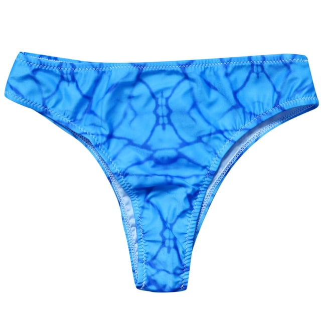 Gibobby traje de baño mujer Bikini brasileño de cintura con estampado Vintage para mujer(Azul,CH)