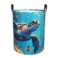 thumbnail image 6 of Lsque Colorful Underwater Plant Turtle pattern Laundry Hamper Basket, Tall Woven Rope Hamper Basket for Clothes, Lightweight Storage Basket, Collapsible Waterproof-Small, 6 of 8