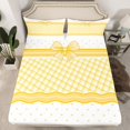 thumbnail image 2 of jejeloiu Yellow Cute Bow Queen Sheet Sets,Kawaii Bowknot Bed Set For Teens 4pcs, 2 of 7
