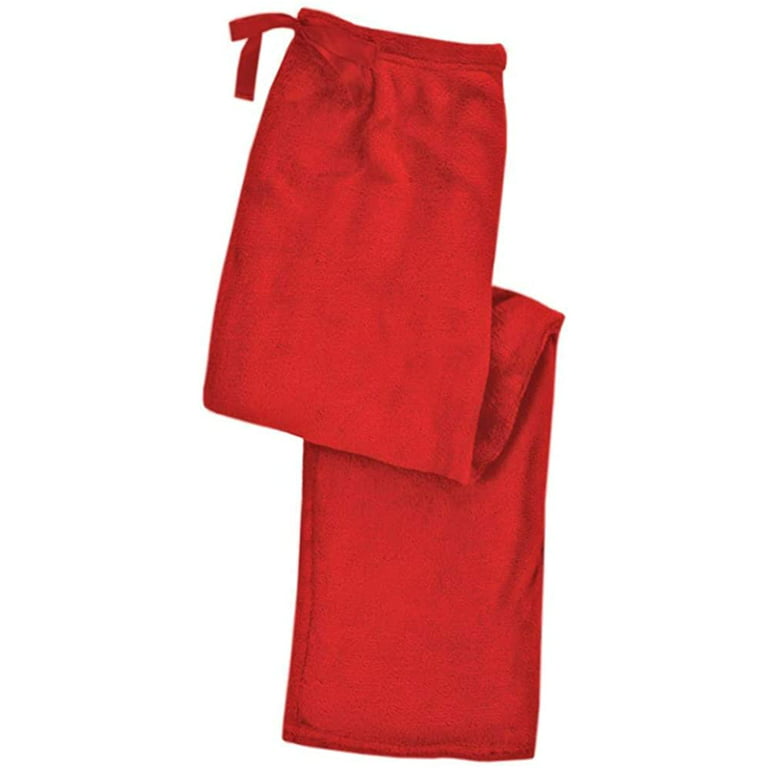 Sexy Basics Women's Super Cozy Fleece Pajama Bottom Lounge Pants/Warm Soft  & Cozy Polar Fleece Lounge & Sleep PJ Pants (Red Fleece, Large)…
