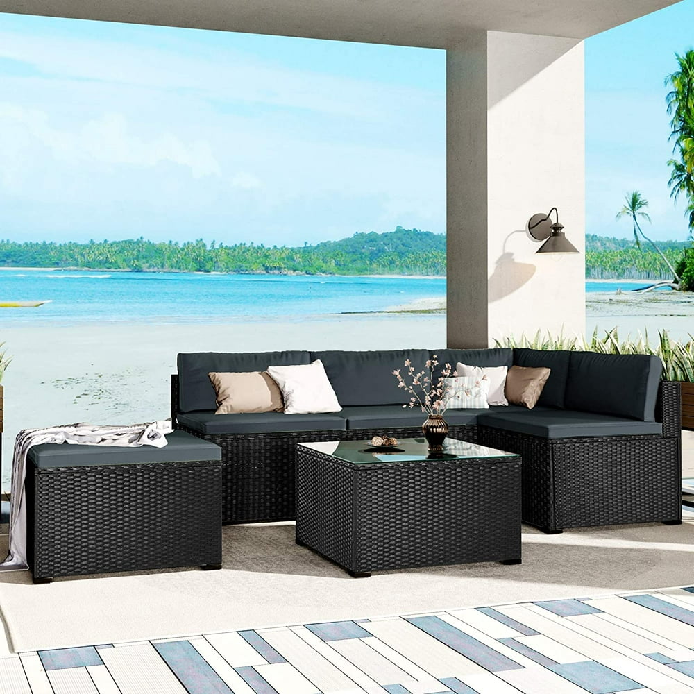 SENTERN 6Piece Patio Furniture Sets, Outdoor Conversation Set, All