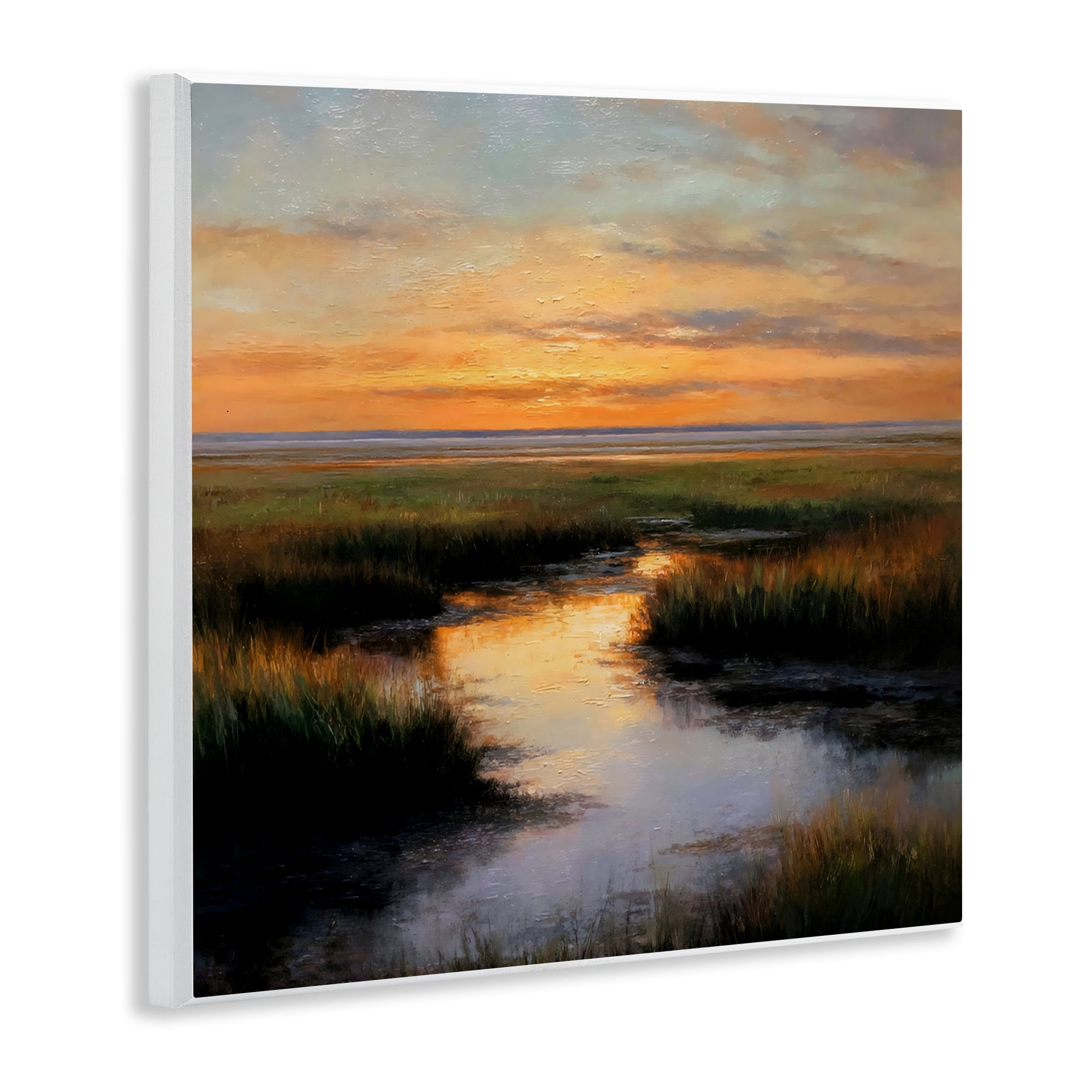 Stupell Industries Warm Marshland Sunset Wall Plaque Art, design by Petal Prints Design