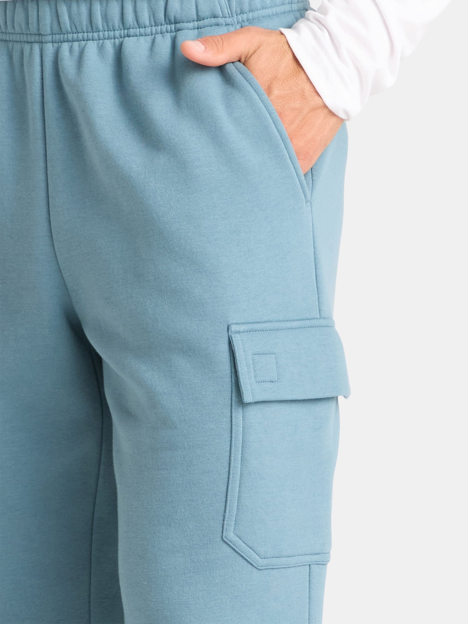 Athletic Works Men's and Big Men's Fleece Cargo Sweatpants, Sizes XS-4XLT