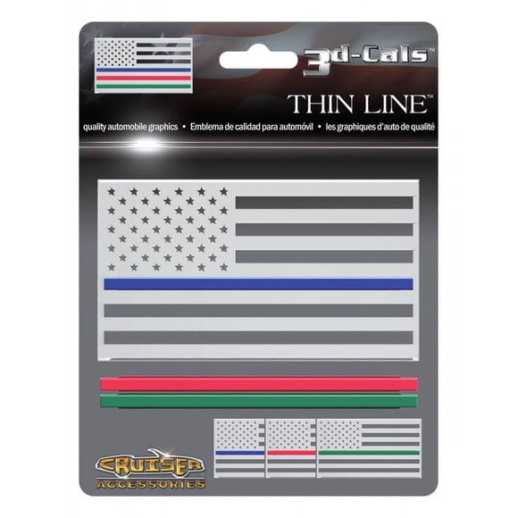 3D Cals Thin Line Chrome Plastic Decal